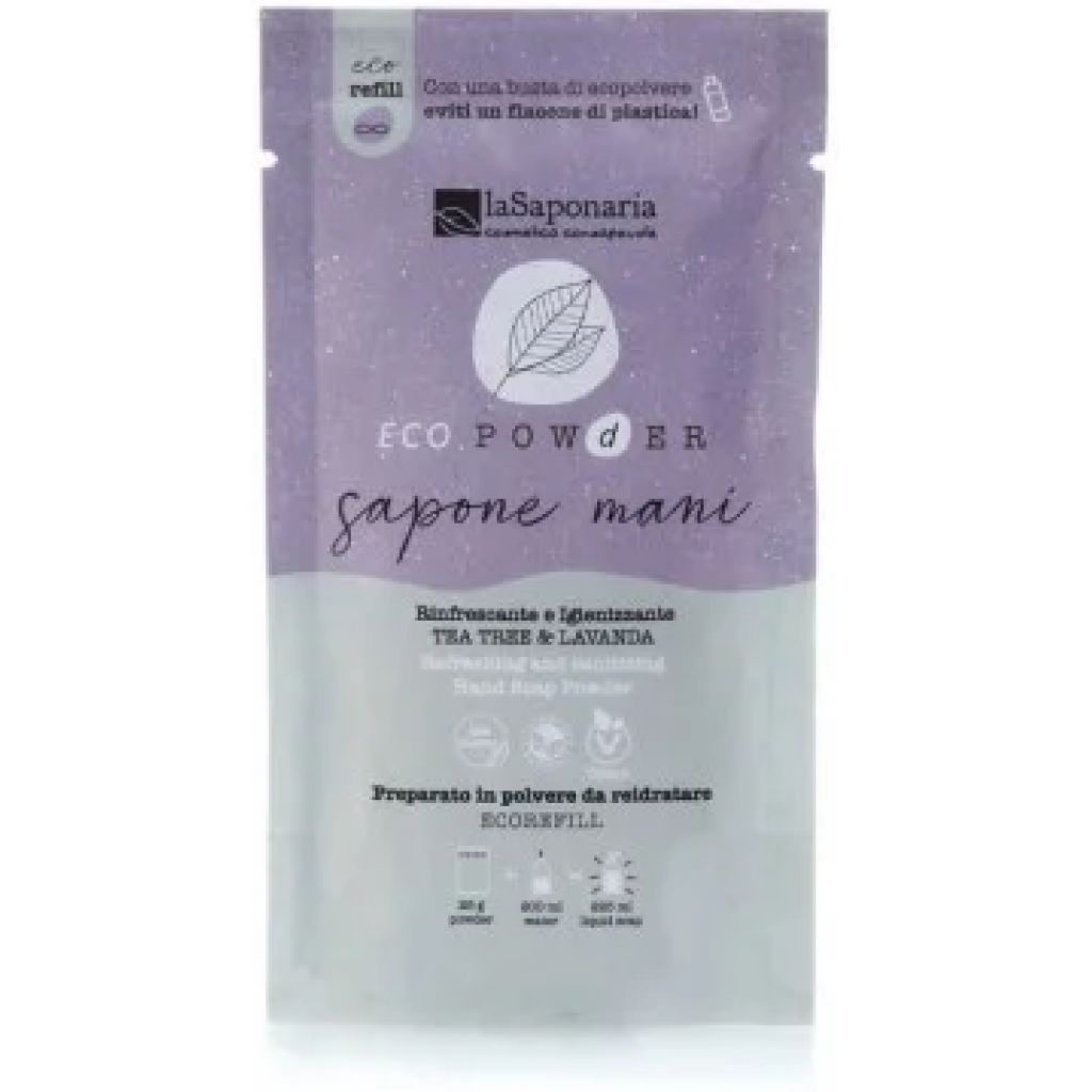 Sapone mani in polvere igienizzante 25 g Tea tree e lavanda