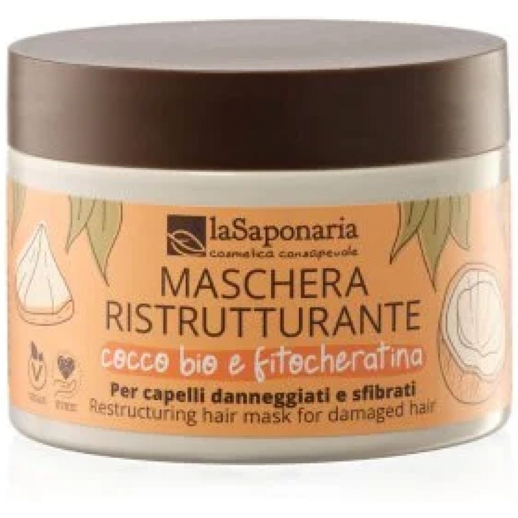 Maschera ristrutturante COCCO BIO E FITOCHERATINA 200 ML