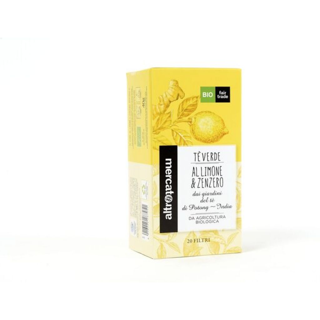 Tè verde limone e zenzero - 20 filtri - bio
