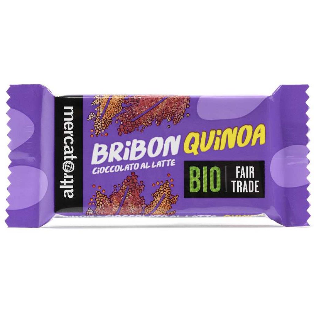 Bribon cioccolato LATTE con quinoa soffiata g.30 Bio