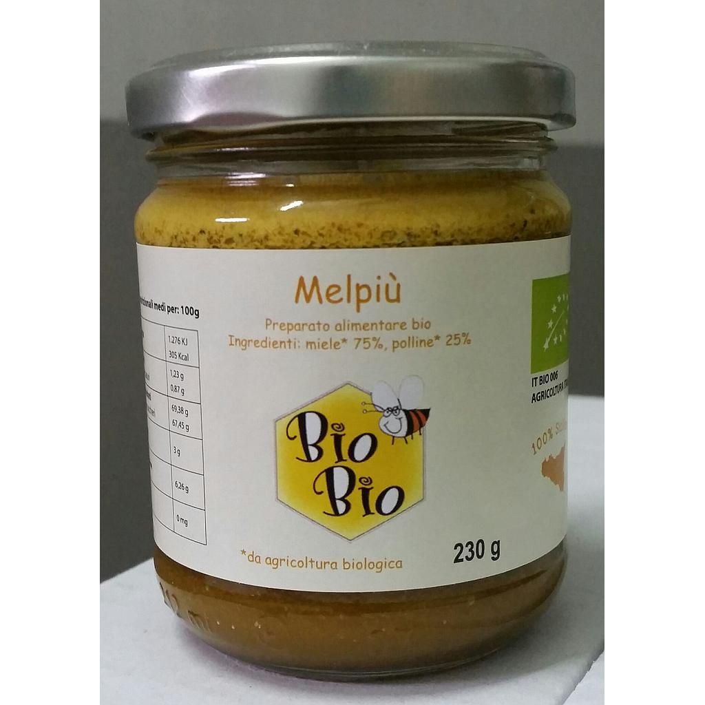 Melpiù ( 75% miele 25% polline) vaso da 230 g