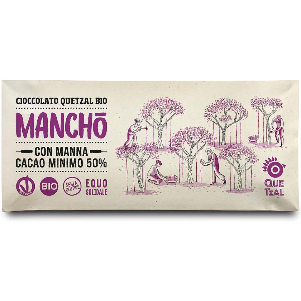 MANCHO - Cioccolata con manna 50% cacao BIO - 60 g